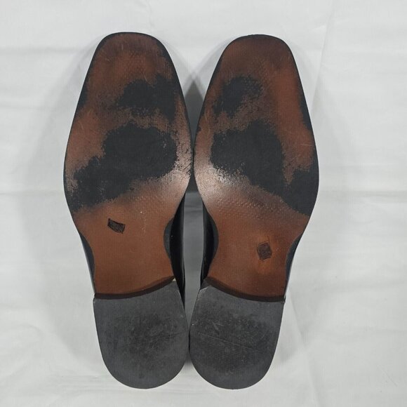 Giorgio Brutini Oxford Dress Shoes Men Size 9 Black Leather Square Toe Lace Up - Picture 7 of 9